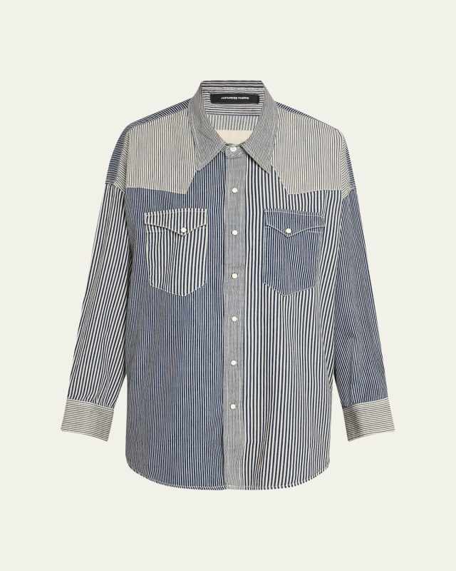 Oversized Denim Cowboy Shirt